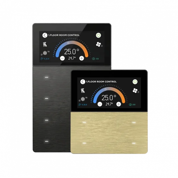 iXM Thermostat Interra 4/8 Button KNX Secure LCD Panel