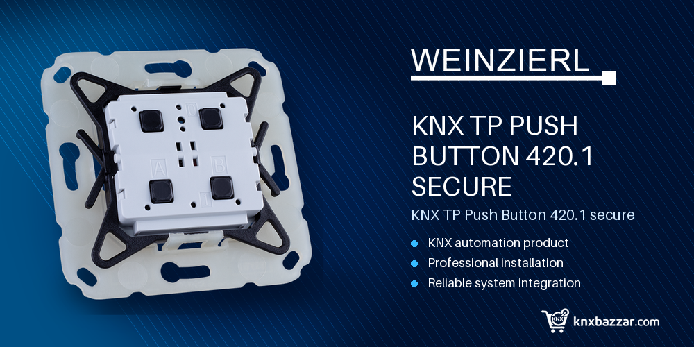 WEINZIERL KNX TP Push Button 420.1 secure MATCH 55 push button with LEDs