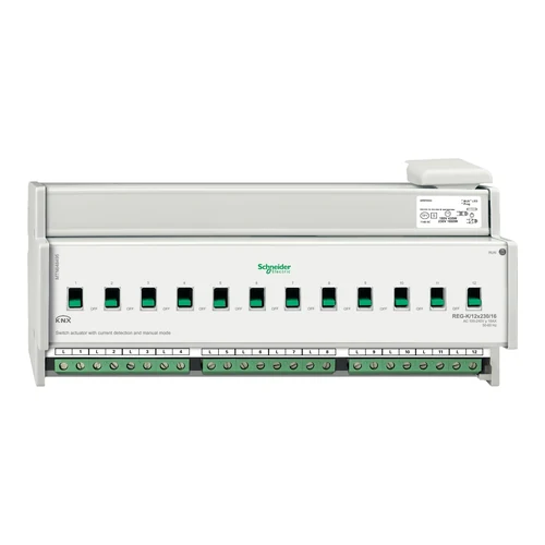 Schneider KNX Switch Actuator REG-K/12x230/16 with Manual Mode and Current Detection (MTN648495)