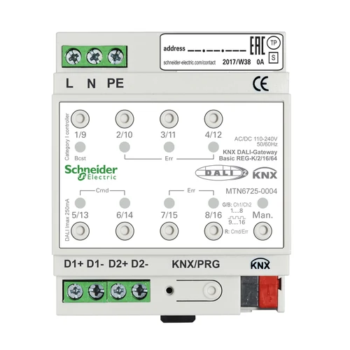 Schneider SpaceLogic KNX DALI Gateway Basic 2-Channel (MTN6725-0004)
