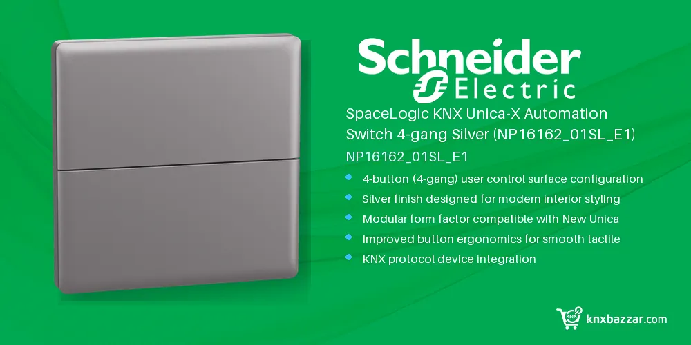 Schneider SpaceLogic KNX Unica-X 4-gang Silver