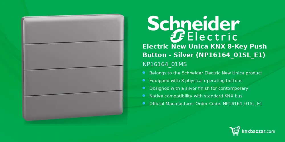 Schneider Unica KNX 8 key push button silver