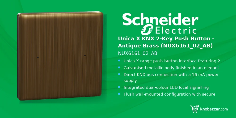 Schneider Unica X KNX 2 Key Antique Brass