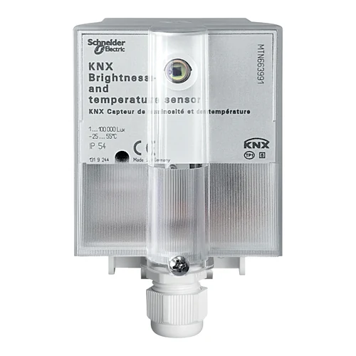 Schneider MTN663991 KNX Brightness and Temperature Sensor, Light Grey
