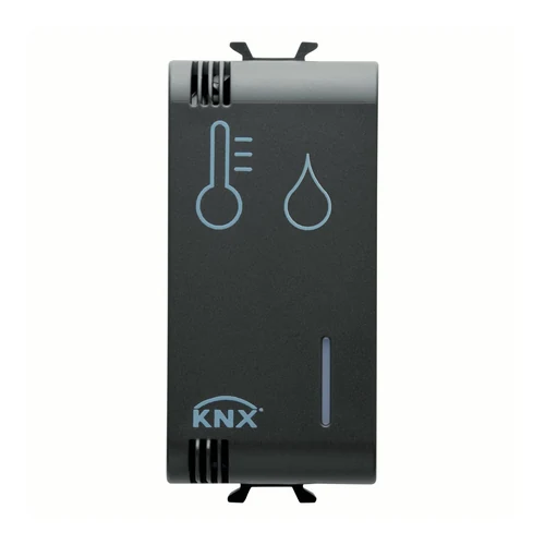 GEWISS ChoruSmart KNX Humidity and Temperature Sensor 1 Module Black - GW12799H