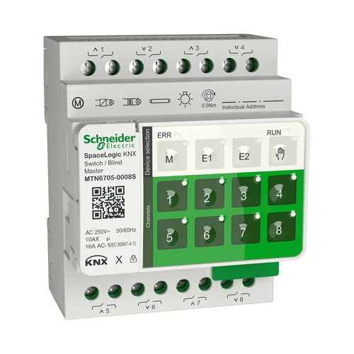 Schneider SpaceLogic KNX Secure Switch/Blind Actuator 8-Channel Master (MTN6705-0008S)