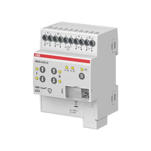 ABB JRA/S4.24.2.2 Blind/Roller Shutter Actuator, 4-f, 24 V DC, Man Op, MDRC