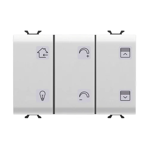 GEWISS ChorusMart KNX 6-Channel Push Button Panel 3-Module Satin White (GW15783A)