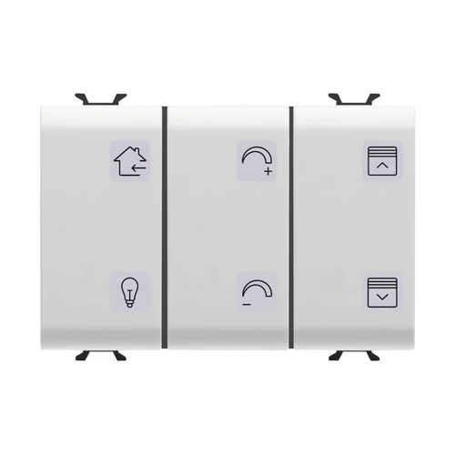 GEWISS GW10783A 6-Channel KNX Push Button with White Symbols