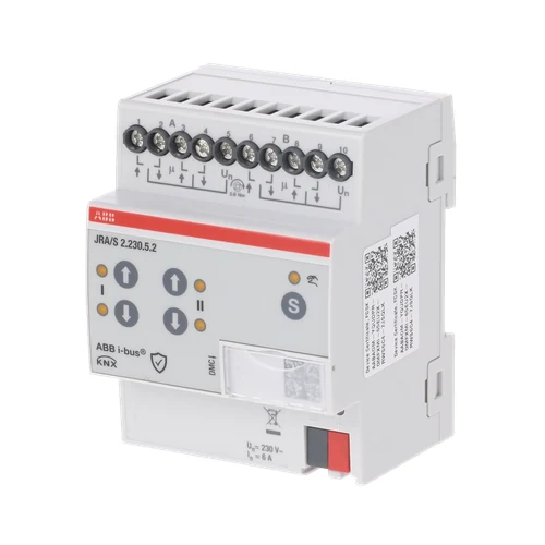 ABB JRA/S2.230.5.2 Blind/Roller Shutter Actuator, Travel Detection, 2-f, 230 V AC, Man Op, MDRC