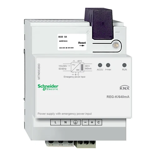 Schneider SpaceLogic KNX Power Supply REG-K/640 mA with Emergency Input (MTN683890)