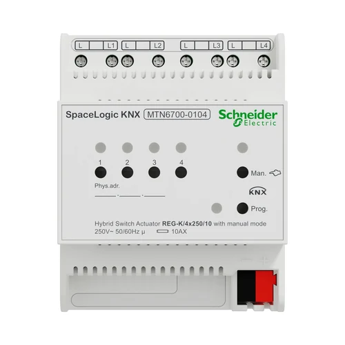 Schneider SpaceLogic KNX 4-Channel 10A Switch Actuator (MTN6700-0104)
