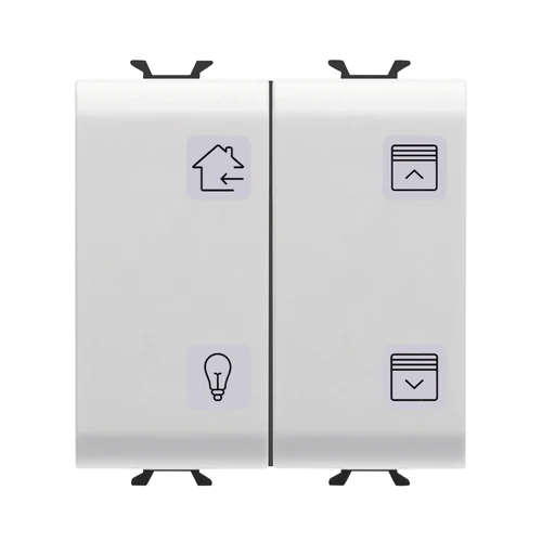 GEWISS GW15787 ChoruSmart 4-Channel KNX Push Button Panel (2 Modules, Satin White)