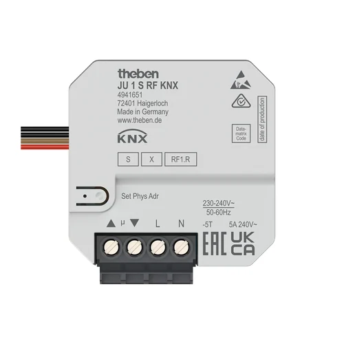 Theben JU 1 S RF KNX Flush-Mounted 1-Way Blind Actuator (4941651)