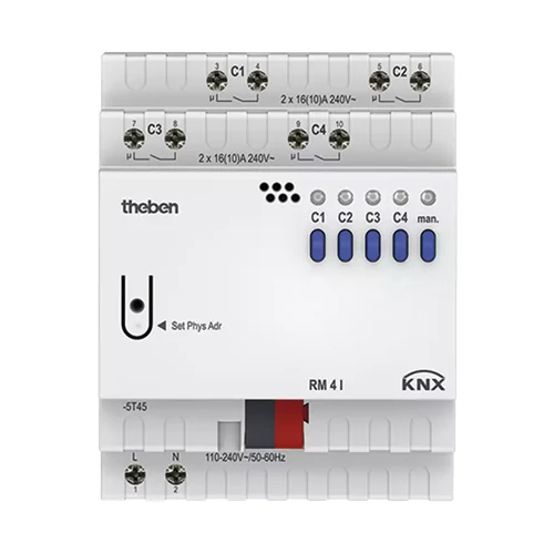 theben RM 4 I KNX 4-Way C-Load Switching Actuator with Current Recognition (4940210)