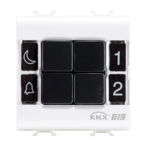 GEWISS GW10782 Flush-Mounting 4-Channel Push-Button Panel - White