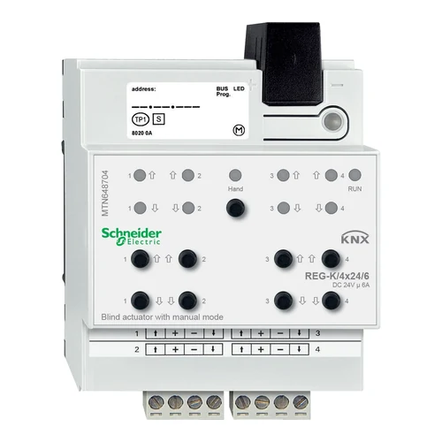 Schneider SpaceLogic KNX Blinds Actuator 4-Channel 24V DC REG-K/4x24/6 - MTN648704