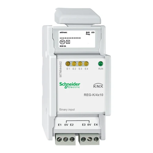 Schneider SpaceLogic KNX Binary Input REG-K/4x10 Light Grey MTN644492