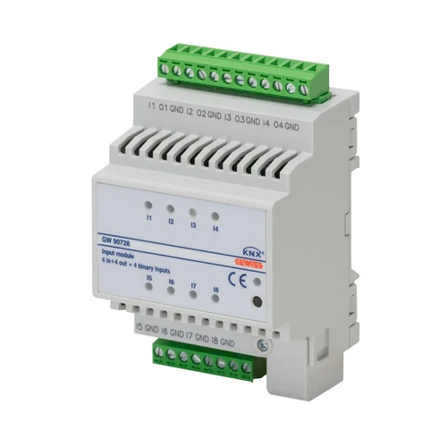 GEWISS GW90728 8-Channel KNX Binary Input Module (4 Digital + 4 Universal)
