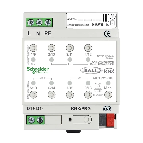 Schneider SpaceLogic KNX DALI Gateway Basic 1-Channel - MTN6725-0003