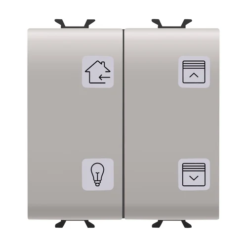 GEWISS ChoruSmart GW13787 KNX 4-Channel Push Button Panel - 2 Modules - Beige