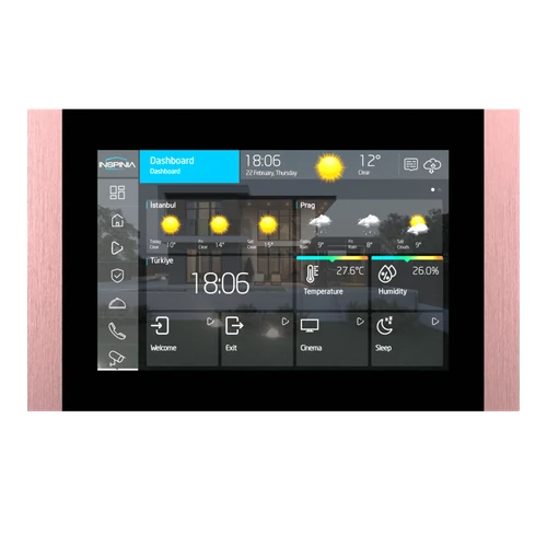 Inspinia SQ 8” Touch Panel w/ Pink Bar (INS8SQ.P)