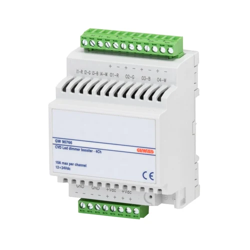 GEWISS GW90766 Signal Amplifier for CVD LED Dimmer Actuators - 4x10A, IP20, 4 Modules