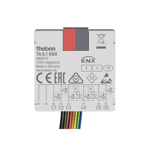 theben TA 6.1 KNX 6-Way Binary Input Push-Button Interface - SKU 4969276