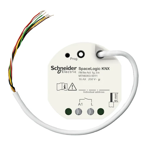 Schneider SpaceLogic KNX Secure Flush-Mounted 2x16A Switch/Blind Actuator with 3 Digital Inputs (MTN6003-0011)