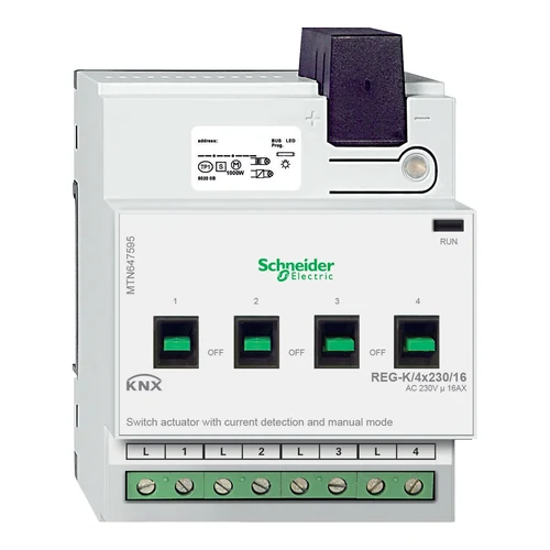 Schneider MTN647595 KNX Switch Actuator REG-K/4x230/16 with Current Detection