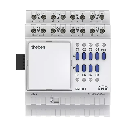Theben RME 8 T KNX 8-Way Switching or 4-Way Blind Actuator Extension Module (4930205)