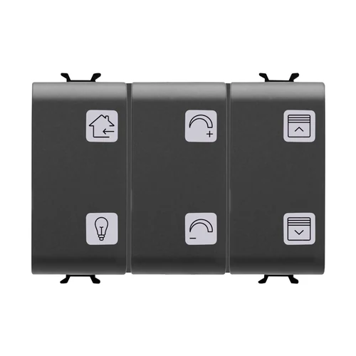 GEWISS CHORUSMART KNX 6-Channel 3-Module Push Button Panel - Black (GW12783A)