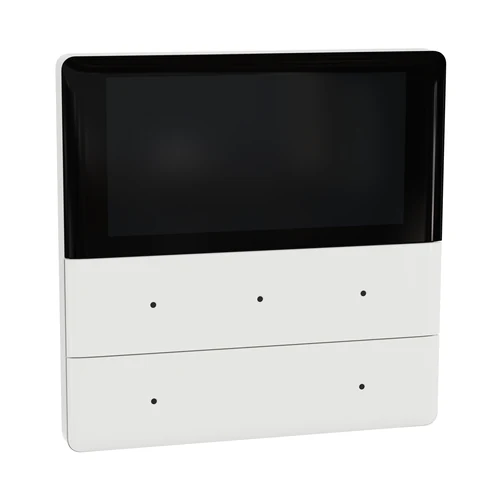 Schneider Unica KNX Thermostat with Push Button, 5 Operating Buttons, Painted White (NUX6212_02_PW)