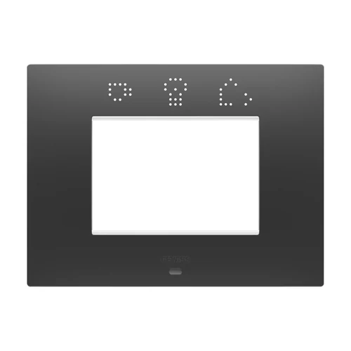 GEWISS GW16003SDB Ego Smart Decorative Frame - Painted Technopolymer 3 Modules Satin Black (ChoruSmart)