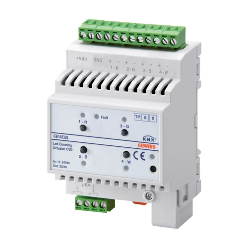 GEWISS GWA9326 4-Channel LED Dimmer Actuator 12-24Vdc KNX Secure