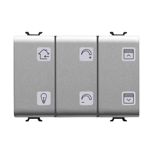 GEWISS GW14785A ChoruSmart KNX Push-Button Panel with Shutter Actuator - 3 Modules - Titanium