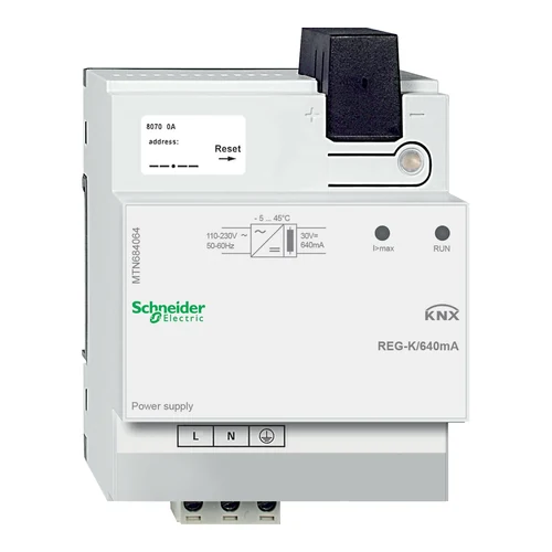 Schneider SpaceLogic KNX REG-K 640 mA Power Supply Light Grey (MTN684064)