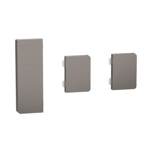 Schneider SpaceLogic KNX System-D 3-Module Button Cover - Nickel Metallic (MTN6193-6050)