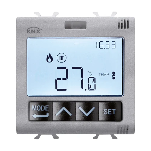 GEWISS Thermostat with Humidity Control KNX 2-Module Titanium (GW14795H)