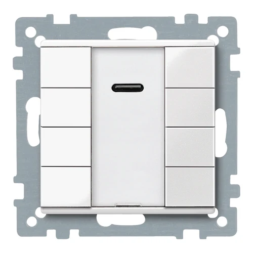 Schneider Electric MTN617519 KNX Push-Button 4-Gang Plus with IR Receiver (System M, Polar White Glossy)