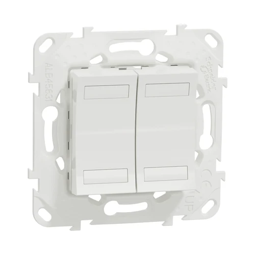 Schneider New Unica KNX 2-Gang Automation Switch, White (NU553118)