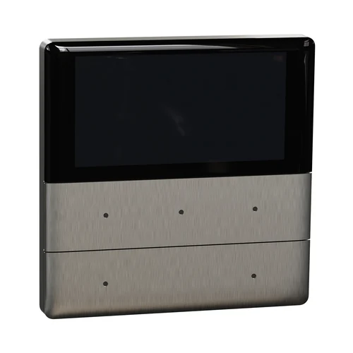 Schneider Unica KNX Thermostat with Push Button - Stainless Steel (NUX6212_02_SS)
