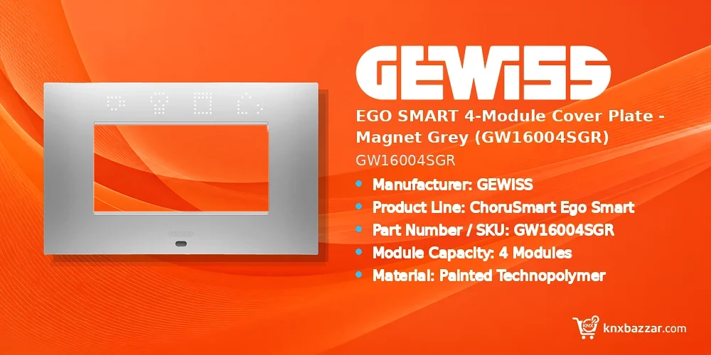 GEWISS GW16004SGR 4 module cover plate