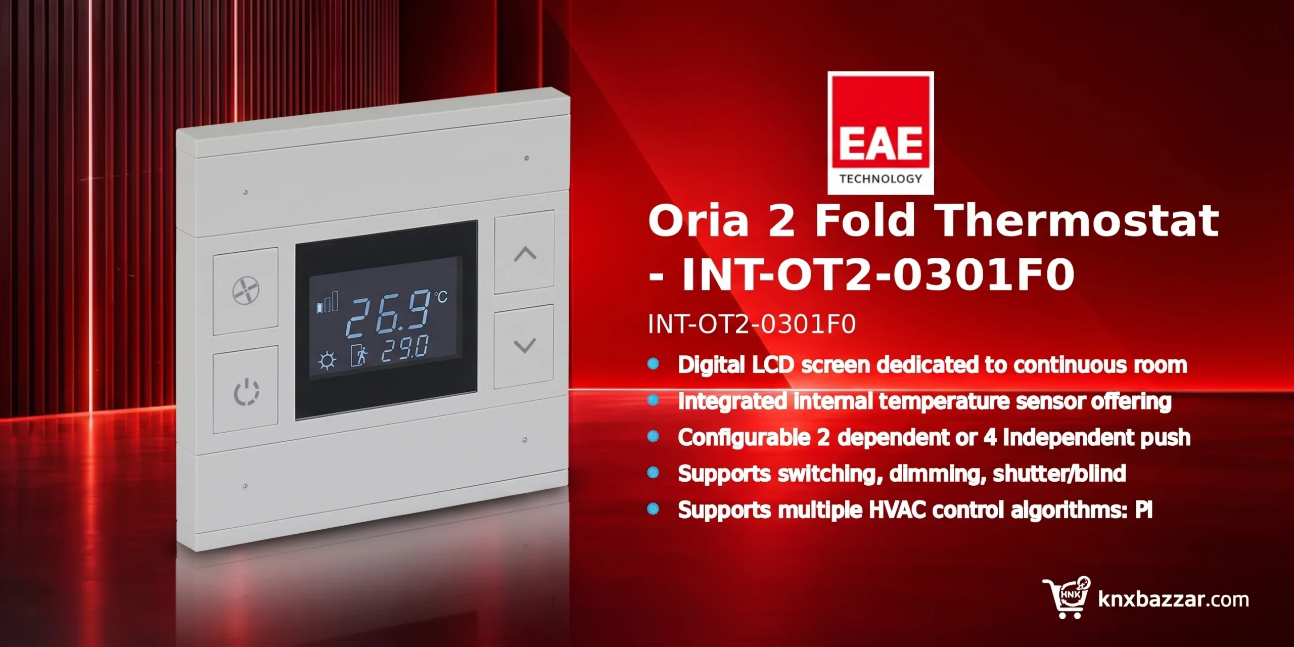 EAE Oria 2 Fold Thermostat INT-OT2-0301F0