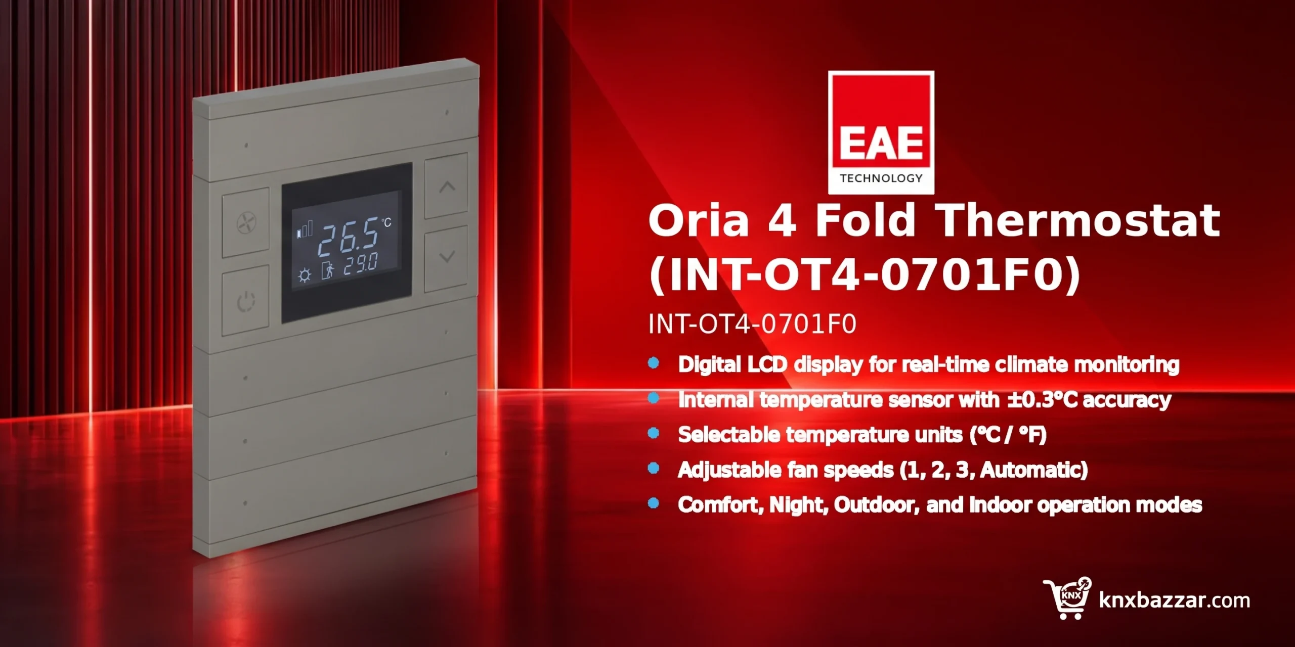 EAE Oria 4 Fold Thermostat INT-OT4-0701F0